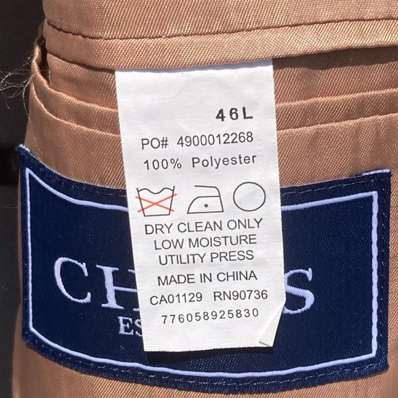 *DONATING TODAY*  CHAPS Men's Faux Suede Sport Coat Jacket Green/Tan Size 46L - Picture 7 of 7